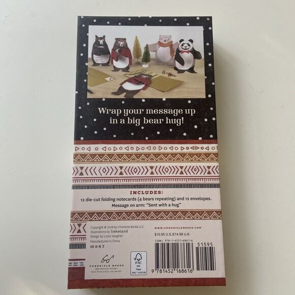 Bear Hugs : 12 Notecards and Envelopes, Stationery by Chronicls (COR) - Picture 2 of 3